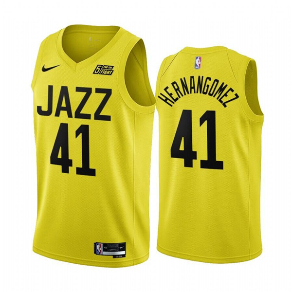 Men's Utah Jazz #41 Juancho Hernangómez 2022/23 Yellow Icon Edition Stitched Basketball Jersey
